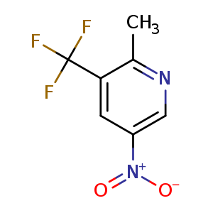 Chemical structure of 2-methyl-5-nitro-3-(trifluoromethyl)pyridine , CAS 1824299-76-4, AChemBlock U133338