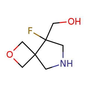 Chemical structure of (5-fluoro-2-oxa-7-azaspiro[3.4]octan-5-yl)methanol , CAS 1824632-51-0, AChemBlock U133353
