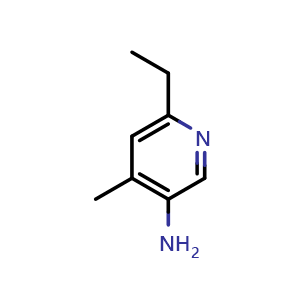 Chemical structure of 6-ethyl-4-methyl-pyridin-3-amine , CAS 1849304-83-1, AChemBlock U133357