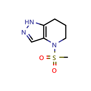 Chemical structure of 4-methylsulfonyl-1,5,6,7-tetrahydropyrazolo[4,3-b]pyridine , CAS 1850205-38-7, AChemBlock U133360