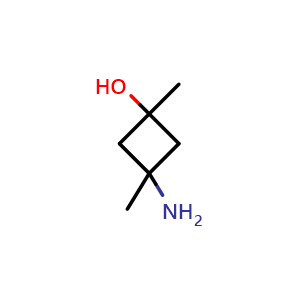 Chemical structure of 3-amino-1,3-dimethyl-cyclobutanol , CAS 1889904-81-7, AChemBlock U133389