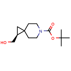 Chemical structure of tert-butyl (2S)-2-(hydroxymethyl)-6-azaspiro[2.5]octane-6-carboxylate , CAS 1932212-13-9, AChemBlock U133419