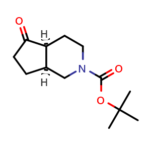 Chemical structure of tert-butyl (4aS,7aS)-5-oxo-3,4,4a,6,7,7a-hexahydro-1H-cyclopenta[c]pyridine-2-carboxylate , CAS 1932502-17-4, AChemBlock U133425