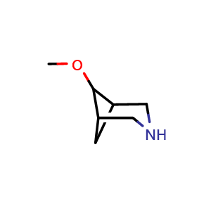 Chemical structure of 6-methoxy-3-azabicyclo[3.1.1]heptane , CAS 1935019-96-7, AChemBlock U133438