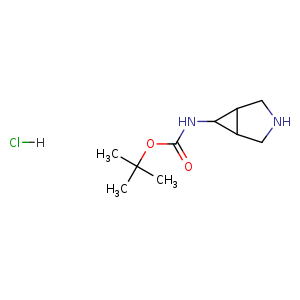 Chemical structure of tert-butyl N-(3-azabicyclo[3.1.0]hexan-6-yl)carbamate hydrochloride , CAS 1951439-77-2, AChemBlock U133457
