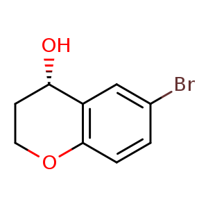 Chemical structure of (4S)-6-bromochroman-4-ol , CAS 197908-42-2, AChemBlock U133467