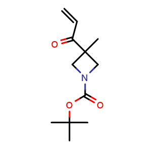 Chemical structure of tert-butyl 3-methyl-3-prop-2-enoyl-azetidine-1-carboxylate , CAS 1996263-47-8, AChemBlock U133475