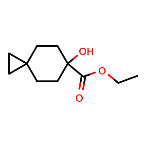 Chemical structure of ethyl 6-hydroxyspiro[2.5]octane-6-carboxylate , CAS 2006939-04-2, AChemBlock U133486