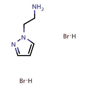 Chemical structure of 2-pyrazol-1-ylethanamine dihydrobromide , CAS 2034157-33-8, AChemBlock U133501