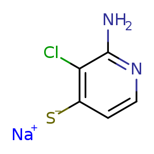 Chemical structure of 2-amino-3-chloro-pyridine-4-thiol sodium salt , CAS 2055759-40-3, AChemBlock U133511