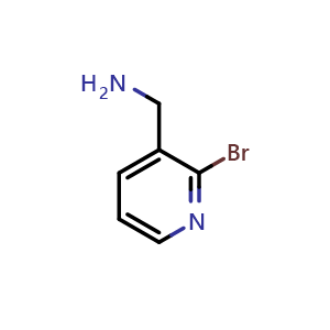 Chemical structure of (2-bromo-3-pyridyl)methanamine , CAS 205744-15-6, AChemBlock U133512