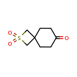 Chemical structure of 2-Thiaspiro[3.5]nonan-7-one, 2,2-dioxide , CAS 2060042-83-1, AChemBlock U133517