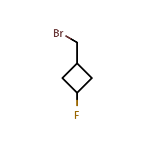Chemical structure of 1-(bromomethyl)-3-fluoro-cyclobutane , CAS 2089241-88-1, AChemBlock U133531