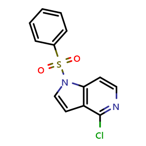 Chemical structure of 1-(benzenesulfonyl)-4-chloro-pyrrolo[3,2-c]pyridine , CAS 209286-78-2, AChemBlock U133560