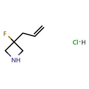 Chemical structure of 3-allyl-3-fluoro-azetidine hydrochloride , CAS 2098024-29-2, AChemBlock U133571