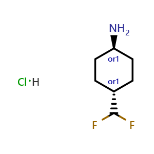 Chemical structure of trans-4-(difluoromethyl)cyclohexanamine hydrochloride , CAS 2098033-30-6, AChemBlock U133572
