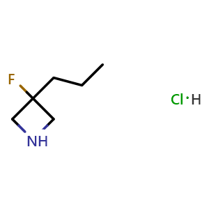 Chemical structure of 3-fluoro-3-propyl-azetidine hydrochloride , CAS 2098058-83-2, AChemBlock U133573