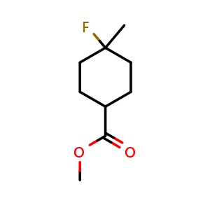 Chemical structure of methyl 4-fluoro-4-methyl-cyclohexanecarboxylate , CAS 2114330-30-0, AChemBlock U133607