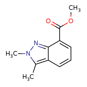 Chemical structure of methyl 2,3-dimethylindazole-7-carboxylate , CAS 2114488-20-7, AChemBlock U133608