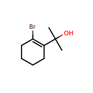 Chemical structure of 2-(2-bromocyclohexen-1-yl)propan-2-ol , CAS 211865-69-9, AChemBlock U133614