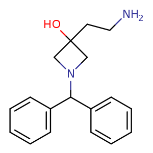 Chemical structure of 3-(2-aminoethyl)-1-benzhydryl-azetidin-3-ol , CAS 2137606-30-3, AChemBlock U133626