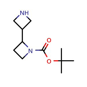 Chemical structure of tert-butyl 2-(azetidin-3-yl)azetidine-1-carboxylate , CAS 2167242-16-0, AChemBlock U133677