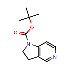 Chemical structure of tert-butyl 2,3-dihydropyrrolo[3,2-c]pyridine-1-carboxylate , CAS 219834-81-8, AChemBlock U133715