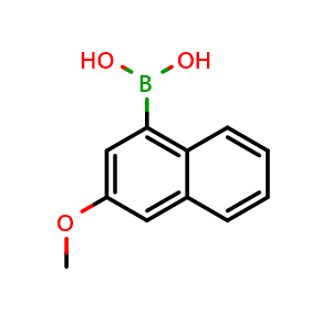 Chemical structure of (3-methoxynaphthalen-1-yl)boronic acid , CAS 219834-94-3, AChemBlock U133716