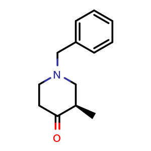 Chemical structure of (3R)-1-benzyl-3-methyl-piperidin-4-one , CAS 2199214-87-2, AChemBlock U133719