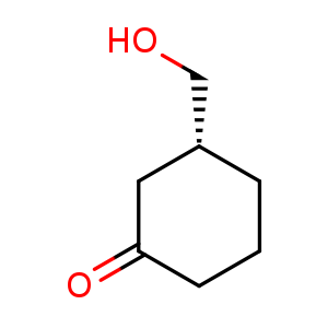 Chemical structure of (3R)-3-(hydroxymethyl)cyclohexanone , CAS 21996-61-2, AChemBlock U133721