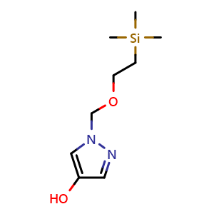 Chemical structure of 1-(2-trimethylsilylethoxymethyl)pyrazol-4-ol , CAS 220299-50-3, AChemBlock U133725
