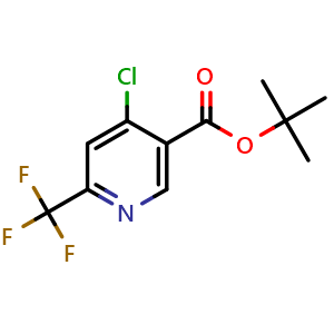 Chemical structure of tert-butyl 4-chloro-6-(trifluoromethyl)pyridine-3-carboxylate , CAS 2206752-25-0, AChemBlock U133732
