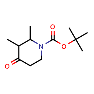 Chemical structure of tert-butyl 2,3-dimethyl-4-oxo-piperidine-1-carboxylate , CAS 2208144-23-2, AChemBlock U133735