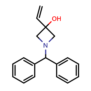 Chemical structure of 1-benzhydryl-3-vinyl-azetidin-3-ol , CAS 2222541-10-6, AChemBlock U133749
