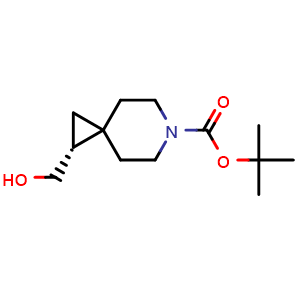 Chemical structure of tert-butyl (2R)-2-(hydroxymethyl)-6-azaspiro[2.5]octane-6-carboxylate , CAS 2222553-48-0, AChemBlock U133750