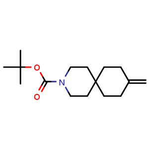 Chemical structure of tert-butyl 9-methylene-3-azaspiro[5.5]undecane-3-carboxylate , CAS 2222579-12-4, AChemBlock U133751