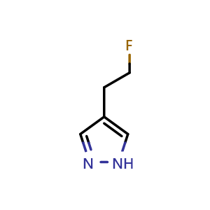 Chemical structure of 4-(2-fluoroethyl)-1H-pyrazole , CAS 2228156-75-8, AChemBlock U133758