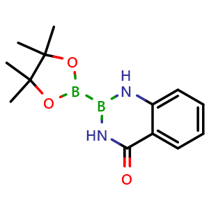 Chemical structure of 2-(4,4,5,5-tetramethyl-1,3,2-dioxaborolan-2-yl)-1,3-dihydro-1,3,2-benzodiazaborinin-4-one , CAS 2242502-19-6, AChemBlock U133782