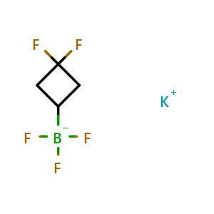 Chemical structure of potassium (3,3-difluorocyclobutyl)-trifluoro-boranuide , CAS 2243345-26-6, AChemBlock U133783