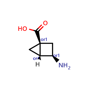 Chemical structure of endo-3-aminobicyclo[2.1.0]pentane-1-carboxylic acid , CAS 2247106-57-4, AChemBlock U133812