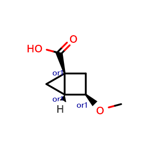 Chemical structure of endo-3-methoxybicyclo[2.1.0]pentane-1-carboxylic acid , CAS 2248365-66-2, AChemBlock U133816