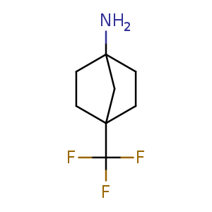 Chemical structure of 4-(trifluoromethyl)norbornan-1-amine , CAS 2260932-90-7, AChemBlock U133830