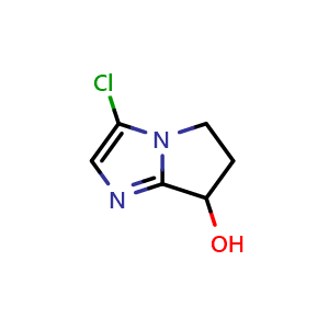 Chemical structure of 3-chloro-6,7-dihydro-5H-pyrrolo[1,2-a]imidazol-7-ol , CAS 2268741-30-4, AChemBlock U133837