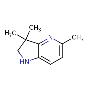 Chemical structure of 3,3,5-trimethyl-1,2-dihydropyrrolo[3,2-b]pyridine , CAS 2271054-16-9, AChemBlock U133840