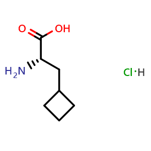 Chemical structure of (2S)-2-amino-3-cyclobutyl-propanoic acid hydrochloride , CAS 2322624-80-4, AChemBlock U133918