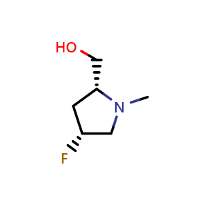 Chemical structure of [(2R,4R)-4-fluoro-1-methyl-pyrrolidin-2-yl]methanol , CAS 2326524-77-8, AChemBlock U133923