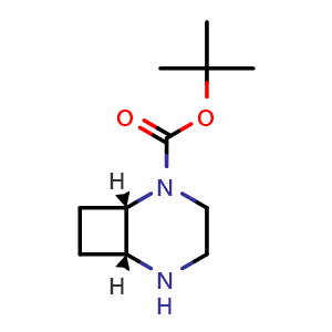 Chemical structure of tert-butyl (1S,6R)-2,5-diazabicyclo[4.2.0]octane-2-carboxylate , CAS 2343964-43-0, AChemBlock U133926