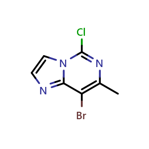 Chemical structure of 8-bromo-5-chloro-7-methyl-imidazo[1,2-c]pyrimidine , CAS 2351094-67-0, AChemBlock U133936