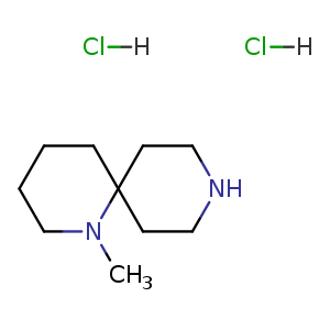 Chemical structure of 1-methyl-1,9-diazaspiro[5.5]undecane dihydrochloride , CAS 2378507-14-1, AChemBlock U133991