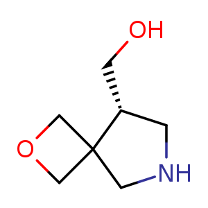 Chemical structure of [(5S)-2-oxa-7-azaspiro[3.4]octan-5-yl]methanol , CAS 2380937-83-5, AChemBlock U133995